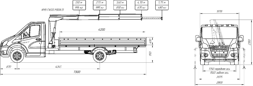 ГАЗ-A21R32 (Газель NEXT PRO) с КМУ Fassi M30A.13